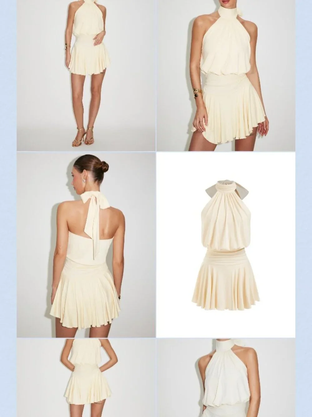 Cider Creme A-Line Mini Dress Built-In Shorts High Neck Scarf Size M - Picture 4 of 5